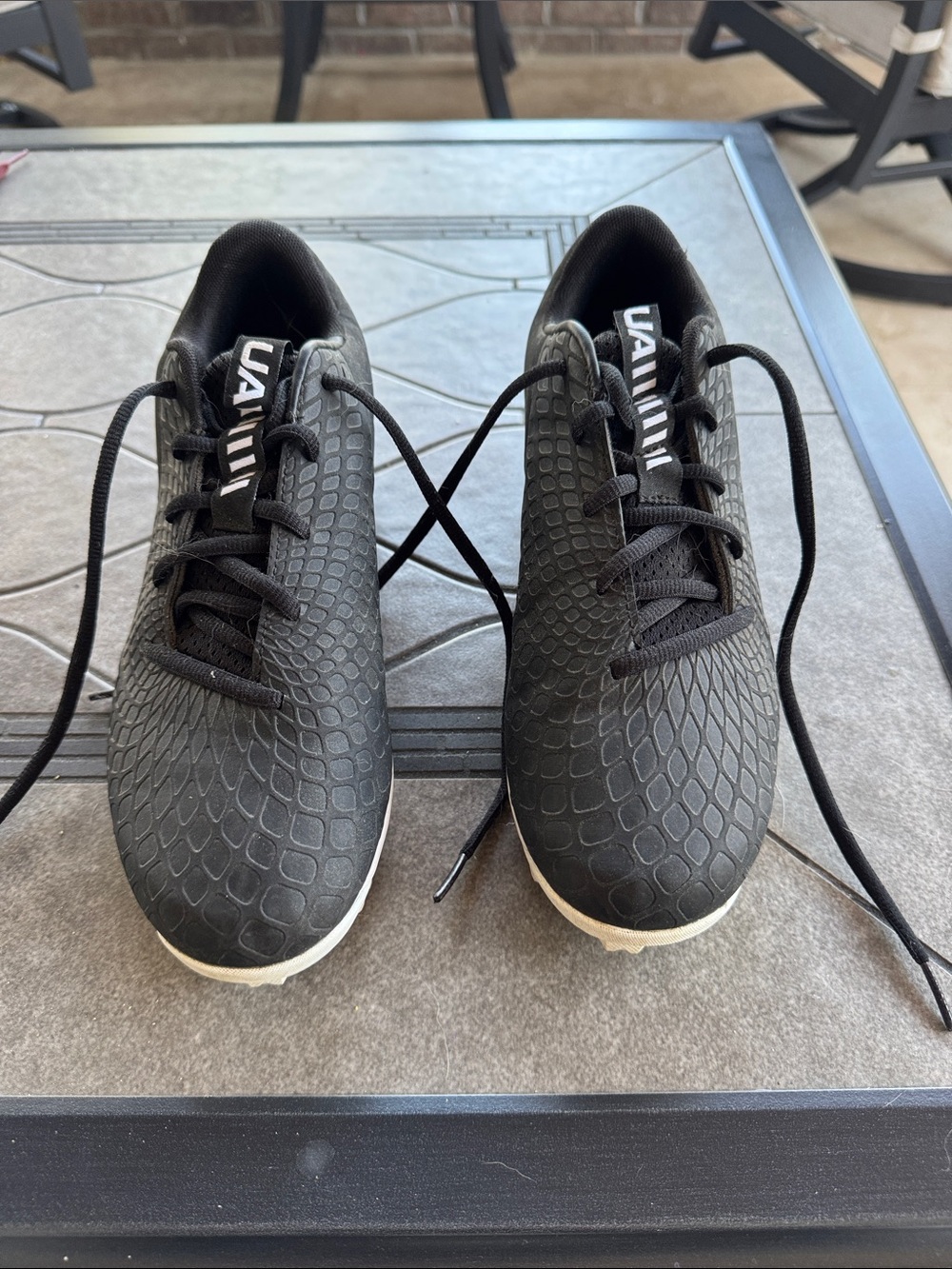 Black Men’s Football Athletic Cleats by Under Armour